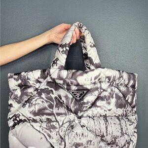 Prada Logo Quilted Tote Bag